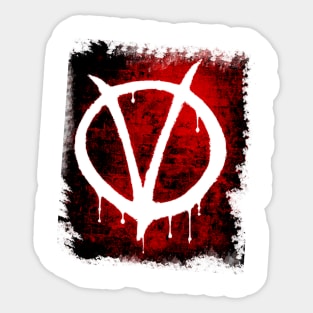 V For Victory T-Shirt Sticker